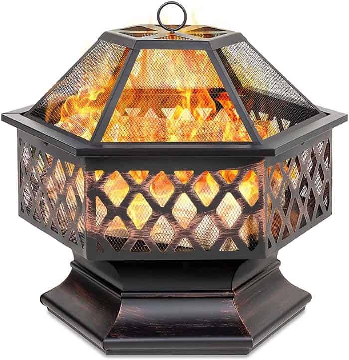 Best Choice Products Hex-Shaped 24 in Steel Cheap Fire Pit for Garden