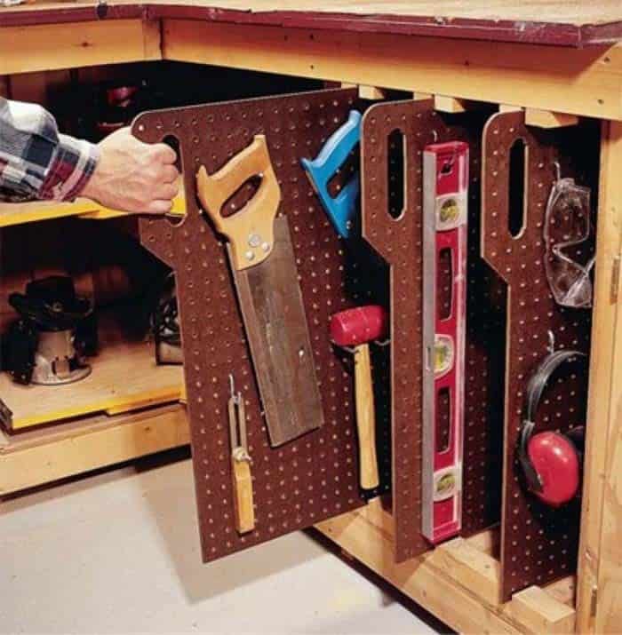 Store Tools in Vertical Peg Boards for Safety and Efficiency