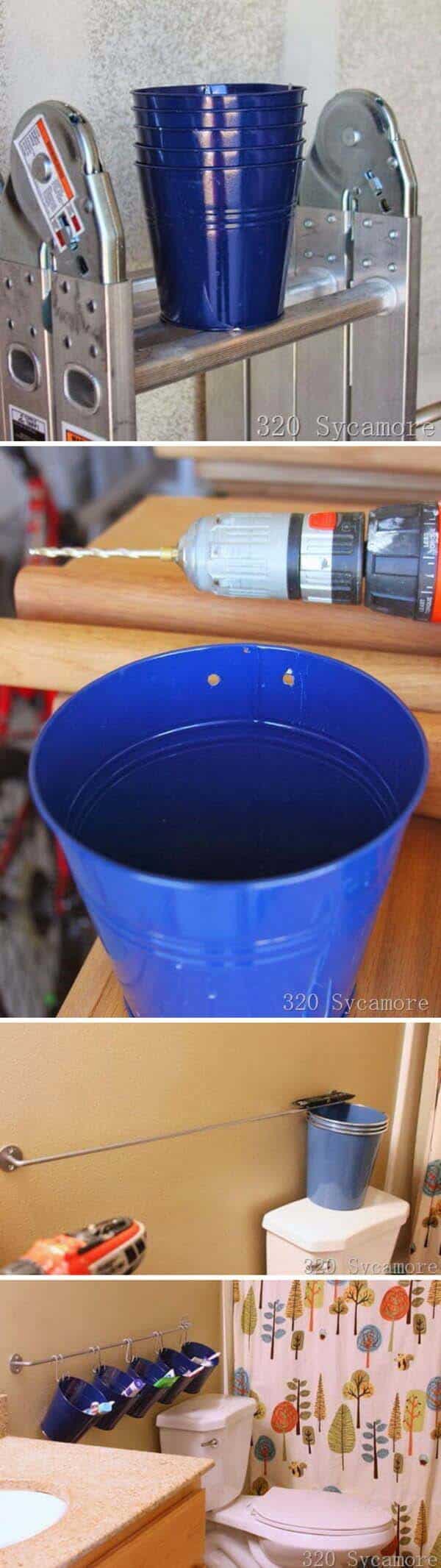 DIY Hanging Bucket Storage