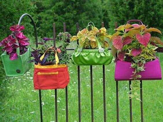 Old Handbag Planters