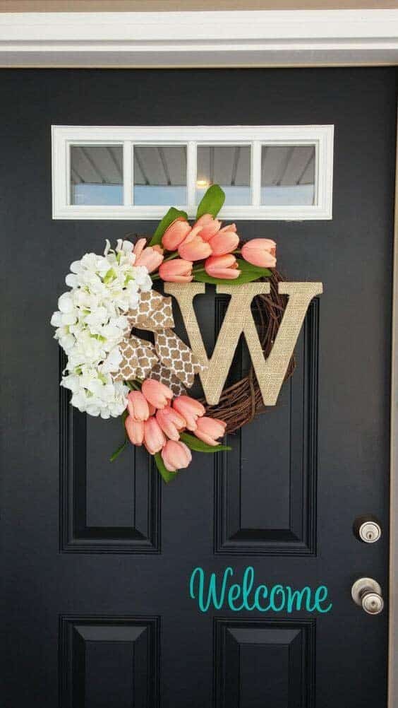 Welcome Guests with a Personalized Tulip Wreath