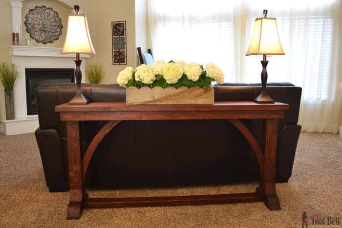 Cathedral-Style Sofa Table for Traditional and Rustic Homes