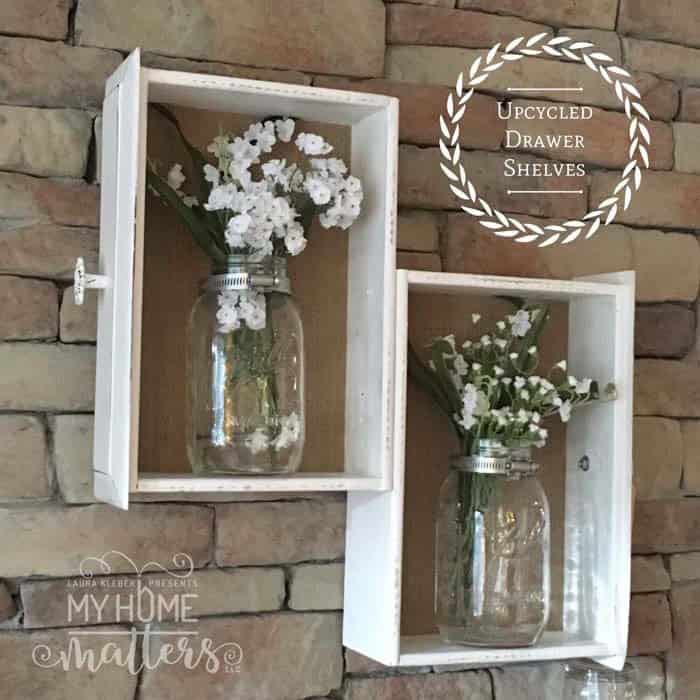 Vintage Drawer Shelf Mason Jar Display