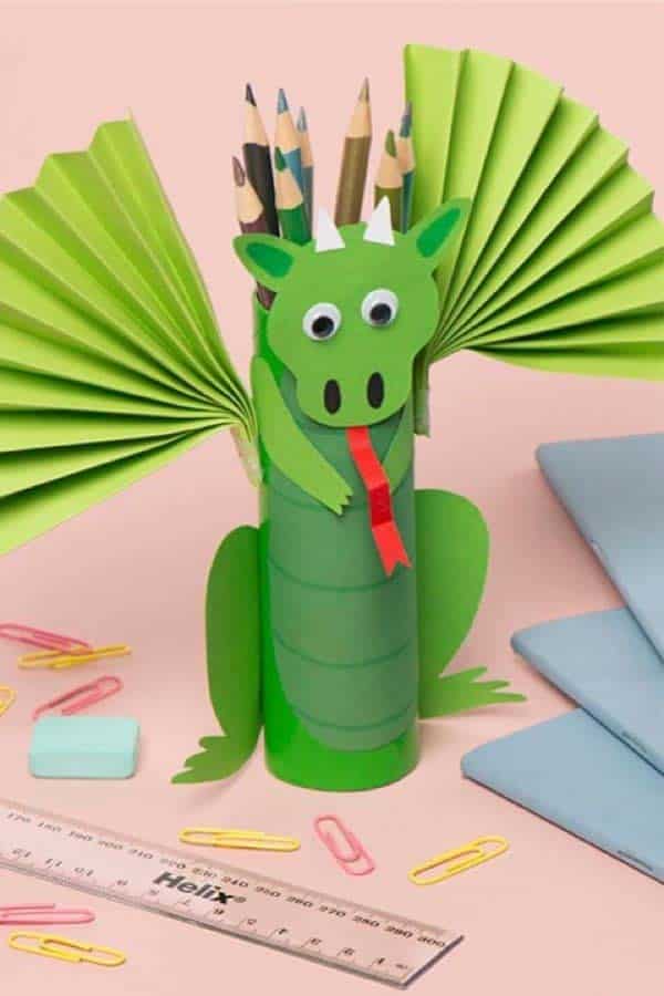 Hold Art Pencils In A DIY Dragon