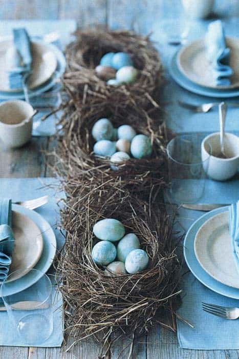 Craft a Spring Table Runner with Nests and Robins’ Eggs