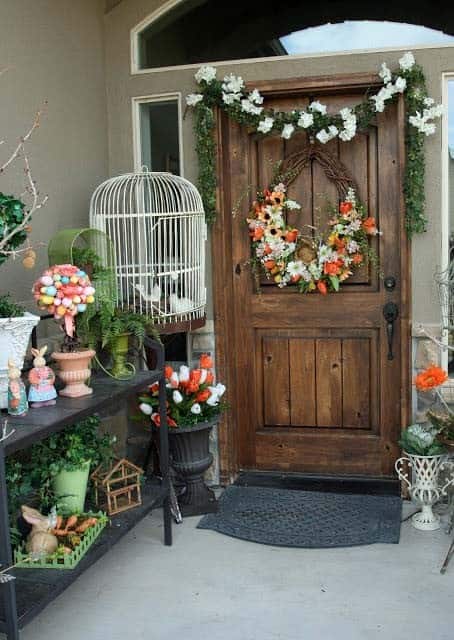 Rustic Door Garland with an Easter Table Accent