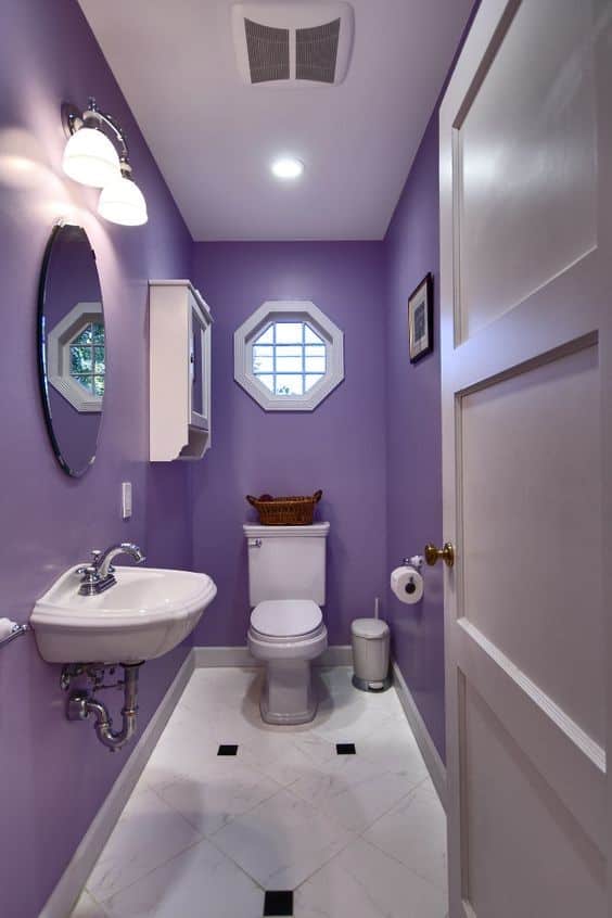 Create a Bright and Airy Bathroom with Purple