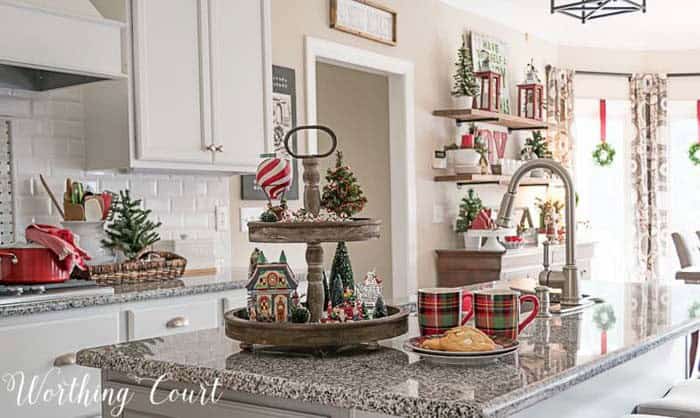 Create a Dazzling Kitchen Island with Christmas Decor