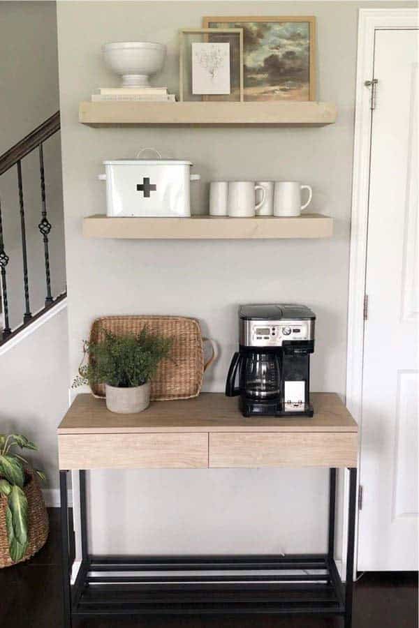 Floating Shelf DIY Coffee Station