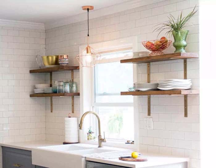 Make Your Own DIY Kitchen Open Shelving