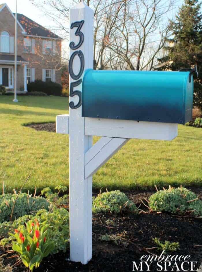 Coastal Teal Blue Ombre Mailbox