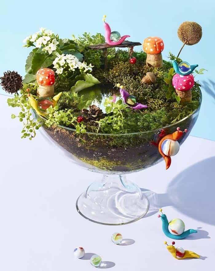 Create an Enchanted Paradise on a Pedestal Bowl