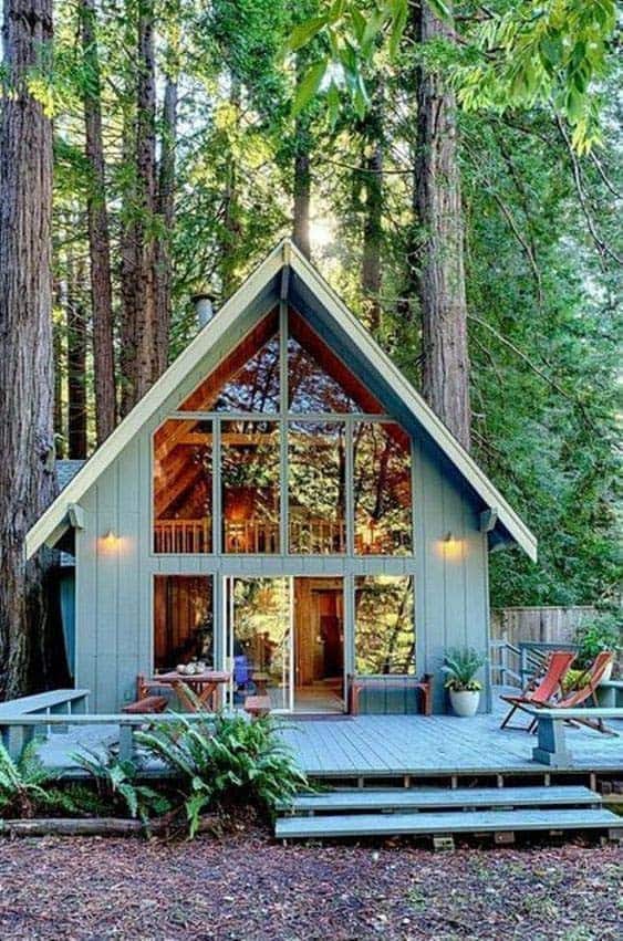 Tiny A-Frame Cabin In The Woods