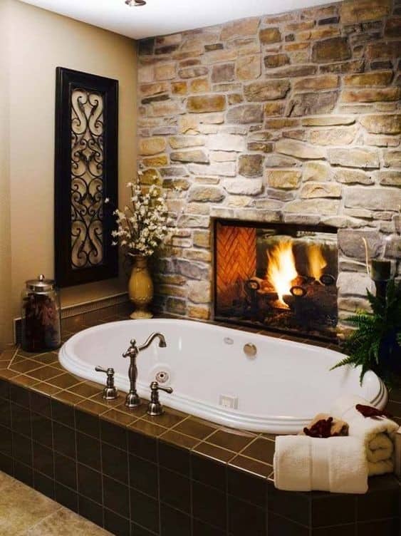 Make Your Bathroom Stand Out with a Fireplace