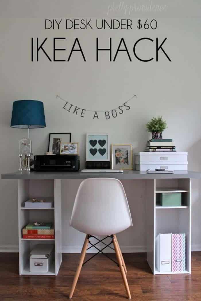 DIY Desk From IKEA Bookshelves