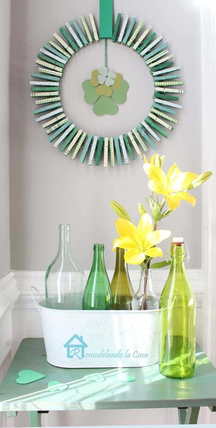 Make a Festive Saint Patrick’s Day Clothespins Wreath