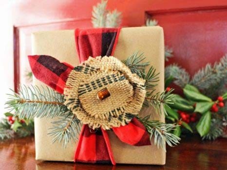 Rustic Flannel Ribbon Decoration Wrapping Paper