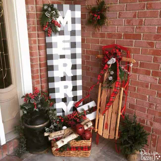 Welcome Guests with a Buffalo Plaid Sign