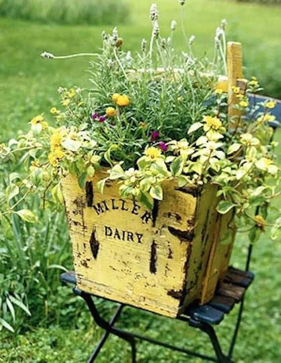 Add Vintage Charm with a Yellow Box Crate