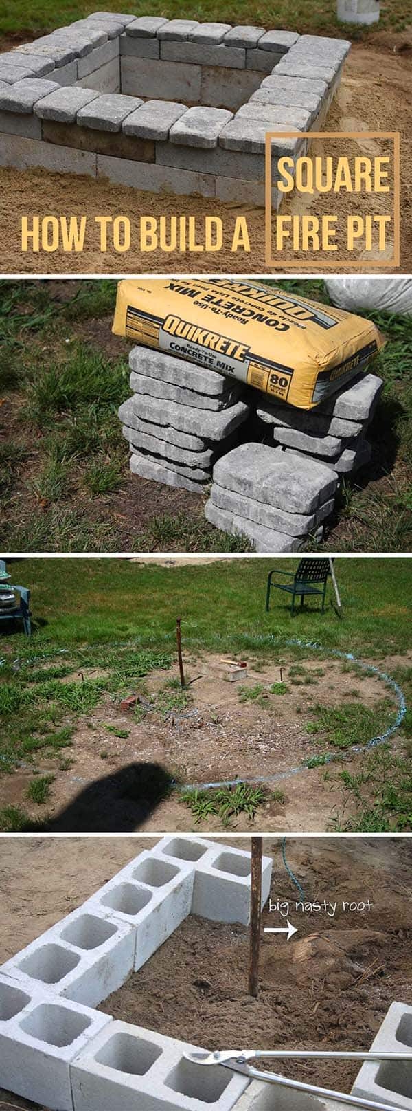 Large Square Fire Pit For The Backyard