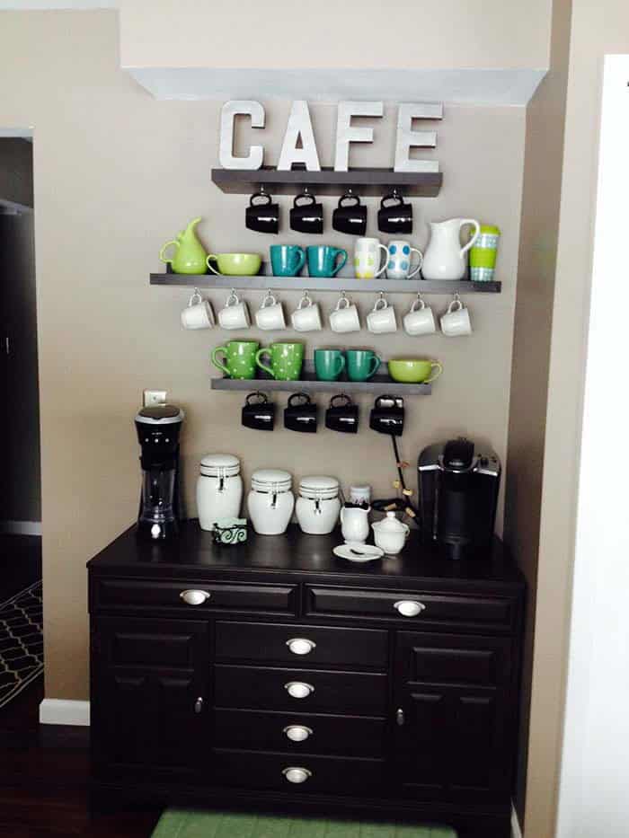 Create a Chic Coffee Station with Black Cabinetry