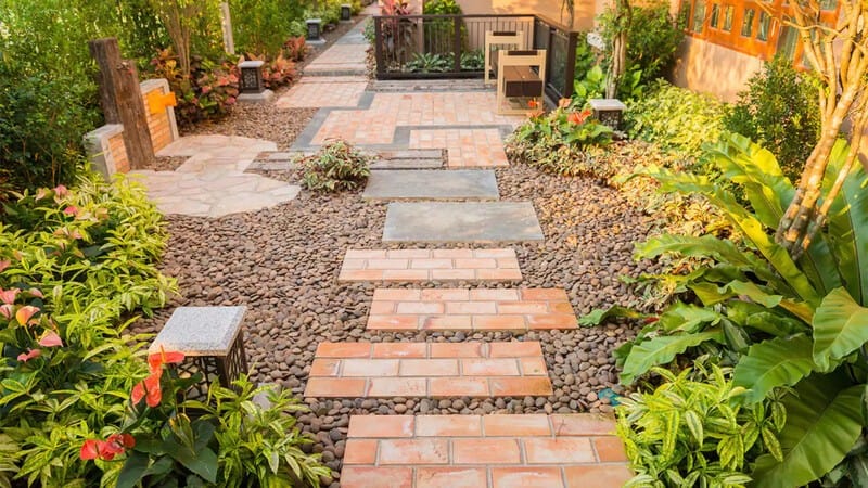 Brick Stepping Stones Path