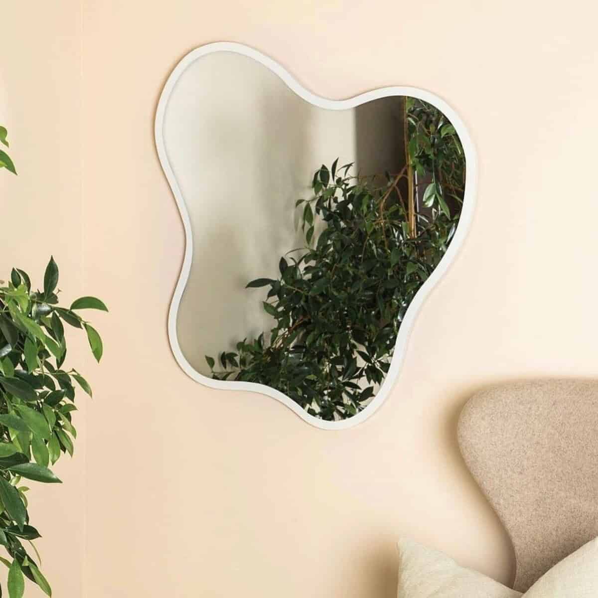 Blob Mirror With White Frame