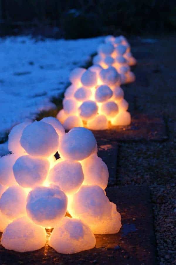 Enchant Your Pathway with Faux Snow Lanterns