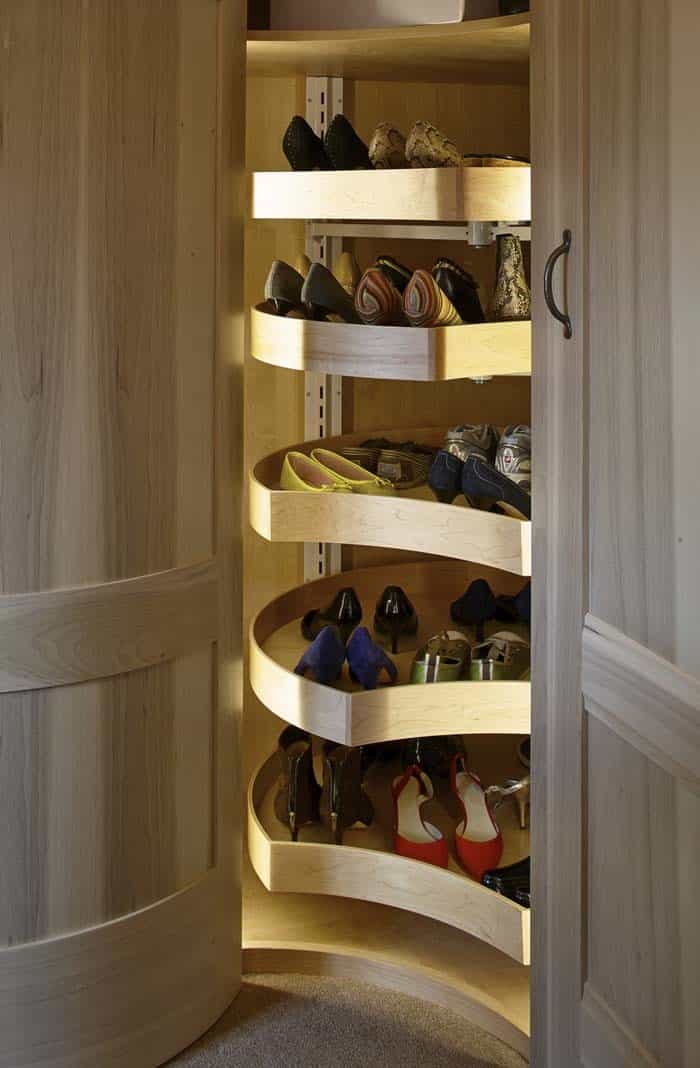 Create a Lavish Look with Rotating Suspended Shoe Shelves