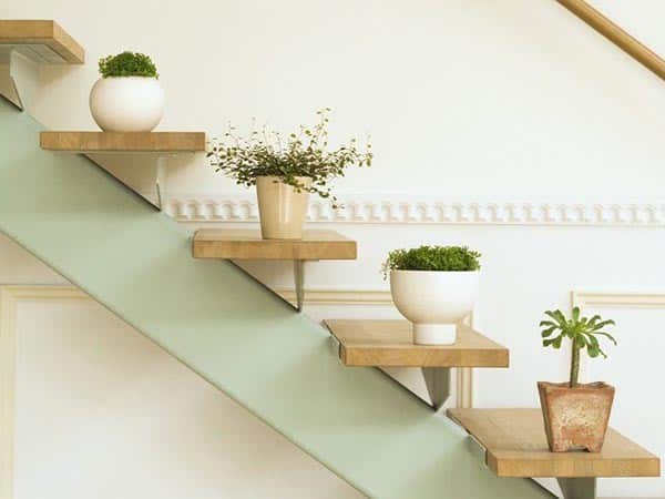 Breath Life to Your Stairway with Small Planters