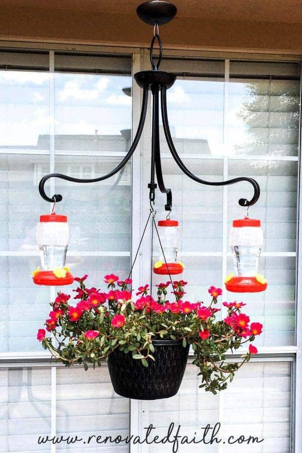 Attract Hummingbirds with Bird Feeders and a Floral Chandelier