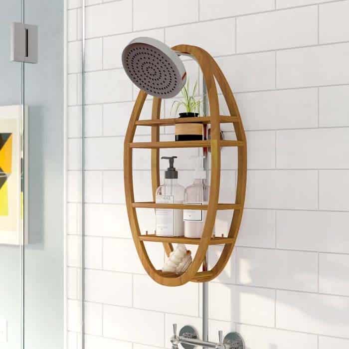 Turn Your Home into a Spa with a Showerhead Wooden Caddy