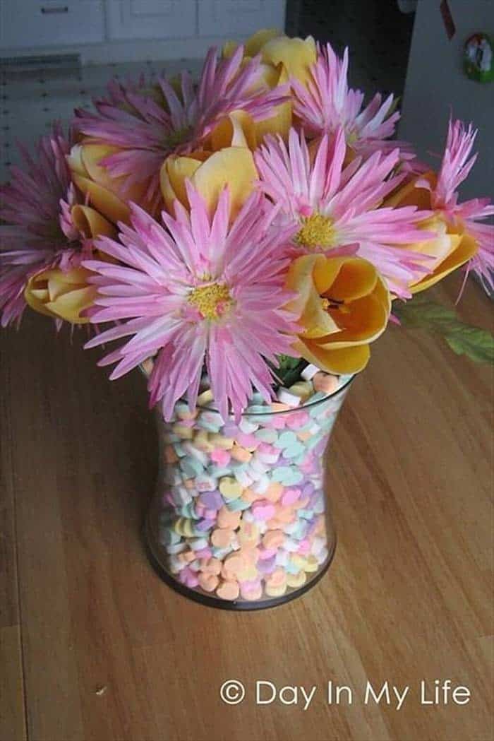 Colorful Candy Heart Vase Filler