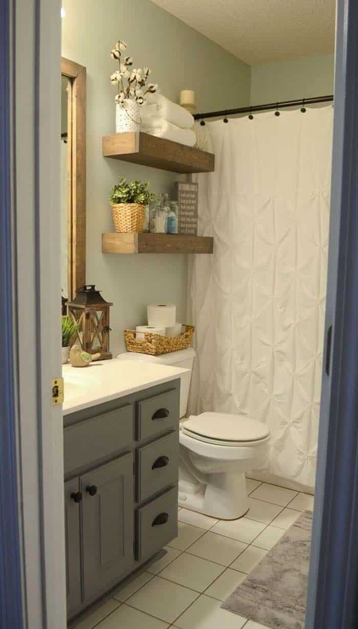 Match Your Wood Shelves To The Mirror