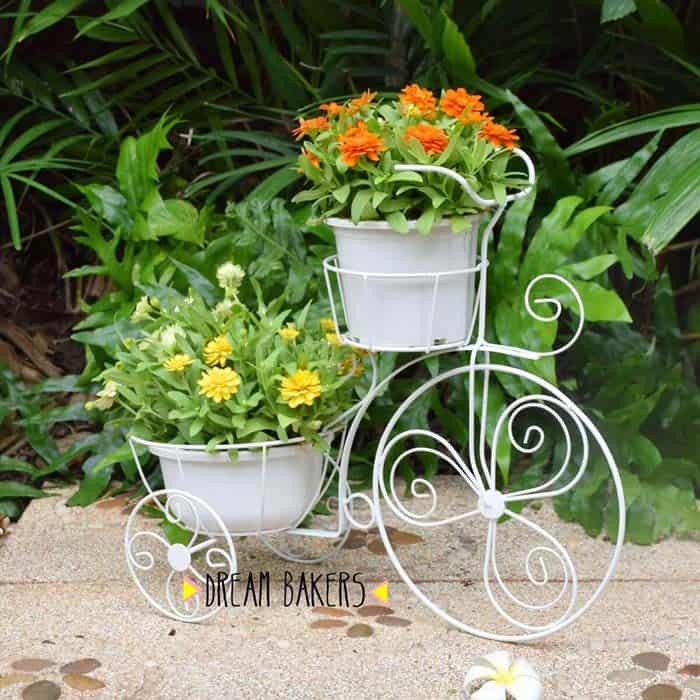 Enhance Your Porch with a Wrought Iron Bicycle Planter