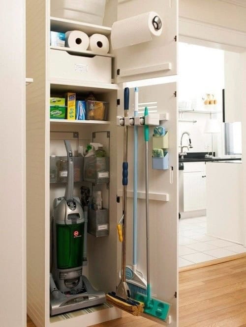 Repurpose Your Closet into a Cleaning Storage Station