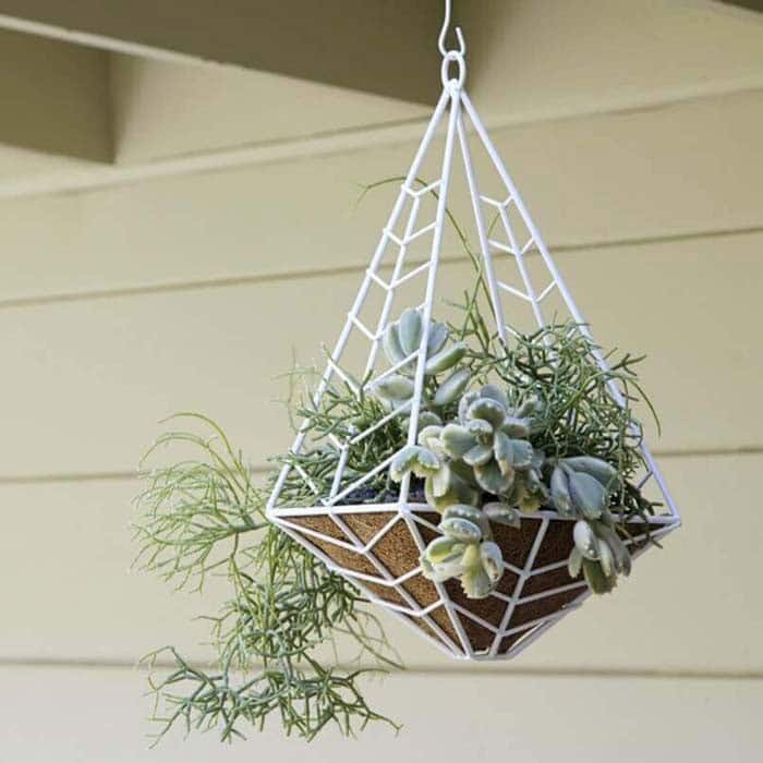 Chevron-Shaped Hanging Planter for Succulents