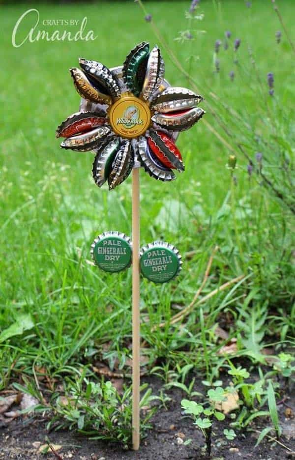 Make Little Pinwheels From Bottle Caps