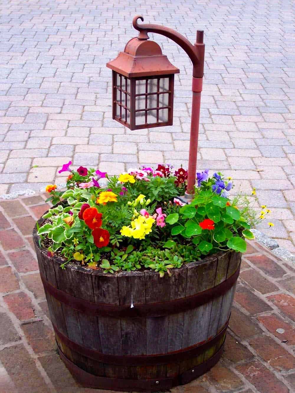 Illuminated Barrel Planter