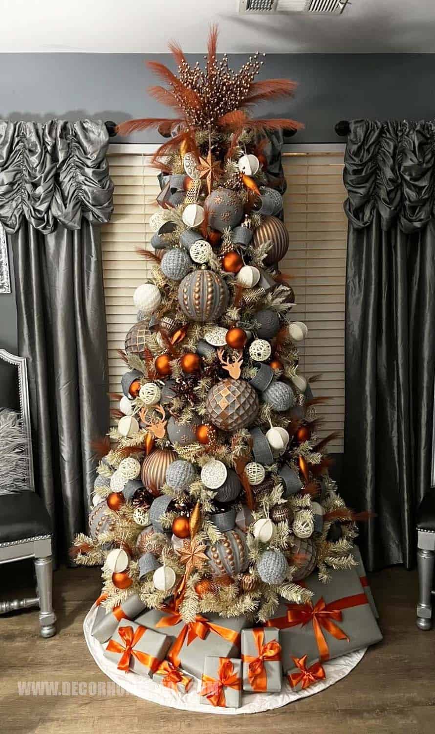 Gray And Copper Christmas Tree