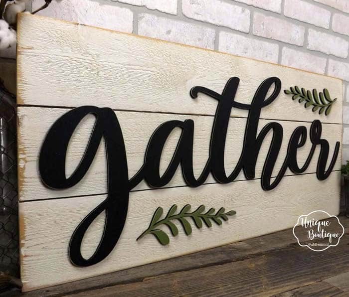 Raised Gather Sign