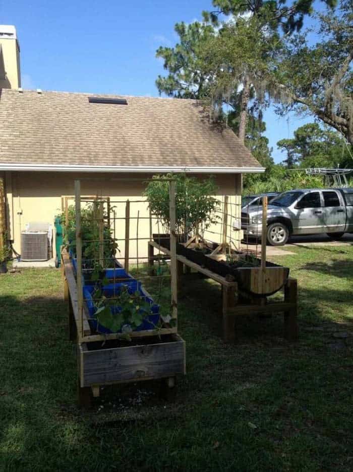 Raised Garden Bed with Trellis Inserts