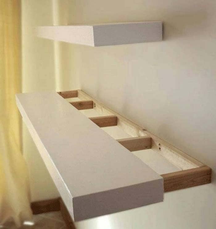 White Floating Shelves Are Securely Anchored