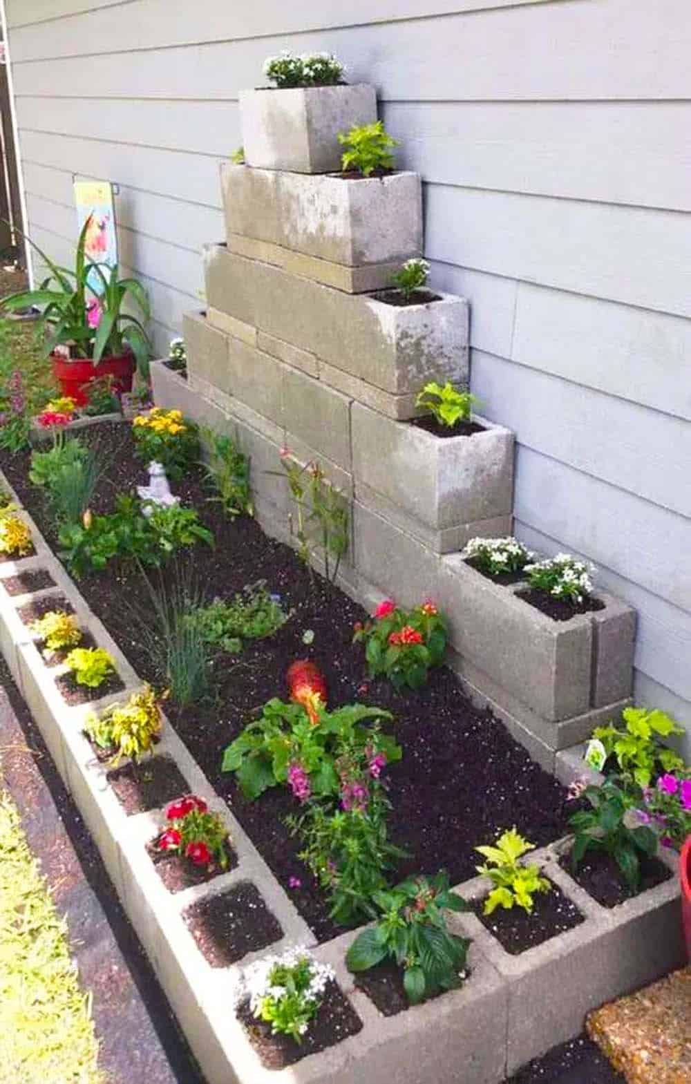 Tiered Cinder Block Garden