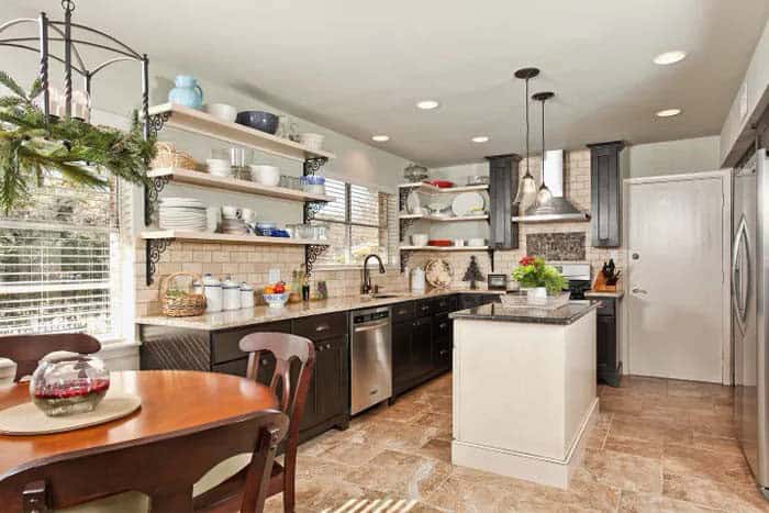 Kitchen With Open Shelving Makeover