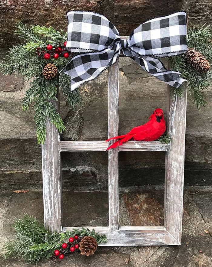 Adorn a Rustic Window with a Buffalo Check Bow