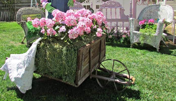 Bright Floral Wheelbarrow Display