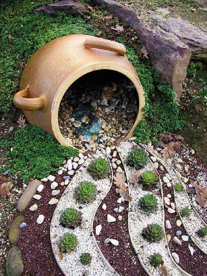 Elevate Your Spilled Flower Pot with Succulents and Pebbles