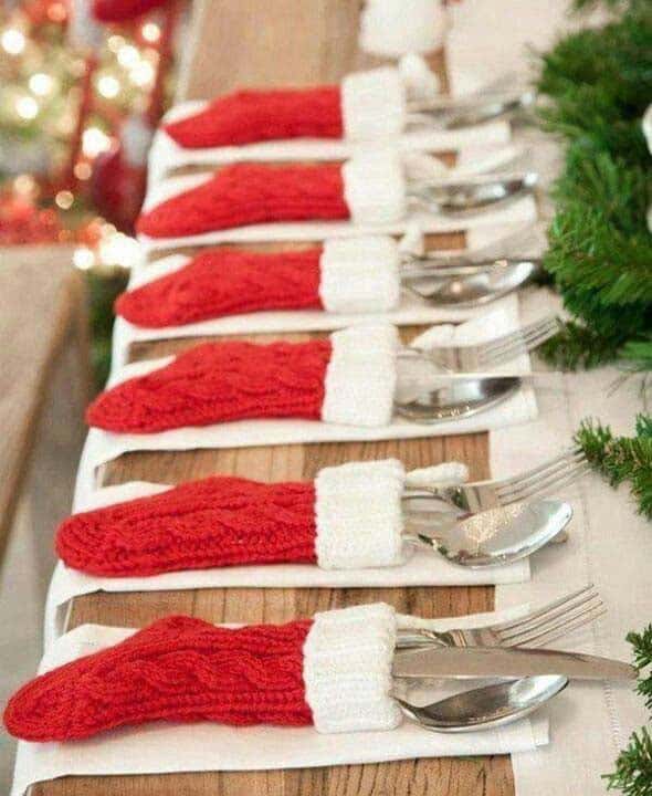 Silverware Holder Stocking Table Settings