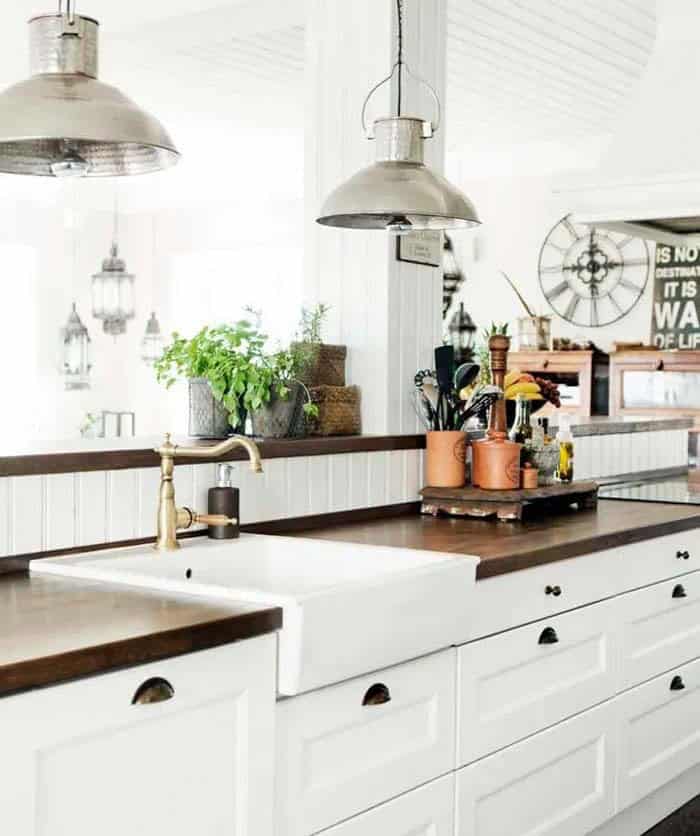 Industrial Farmhouse Backsplash Idea